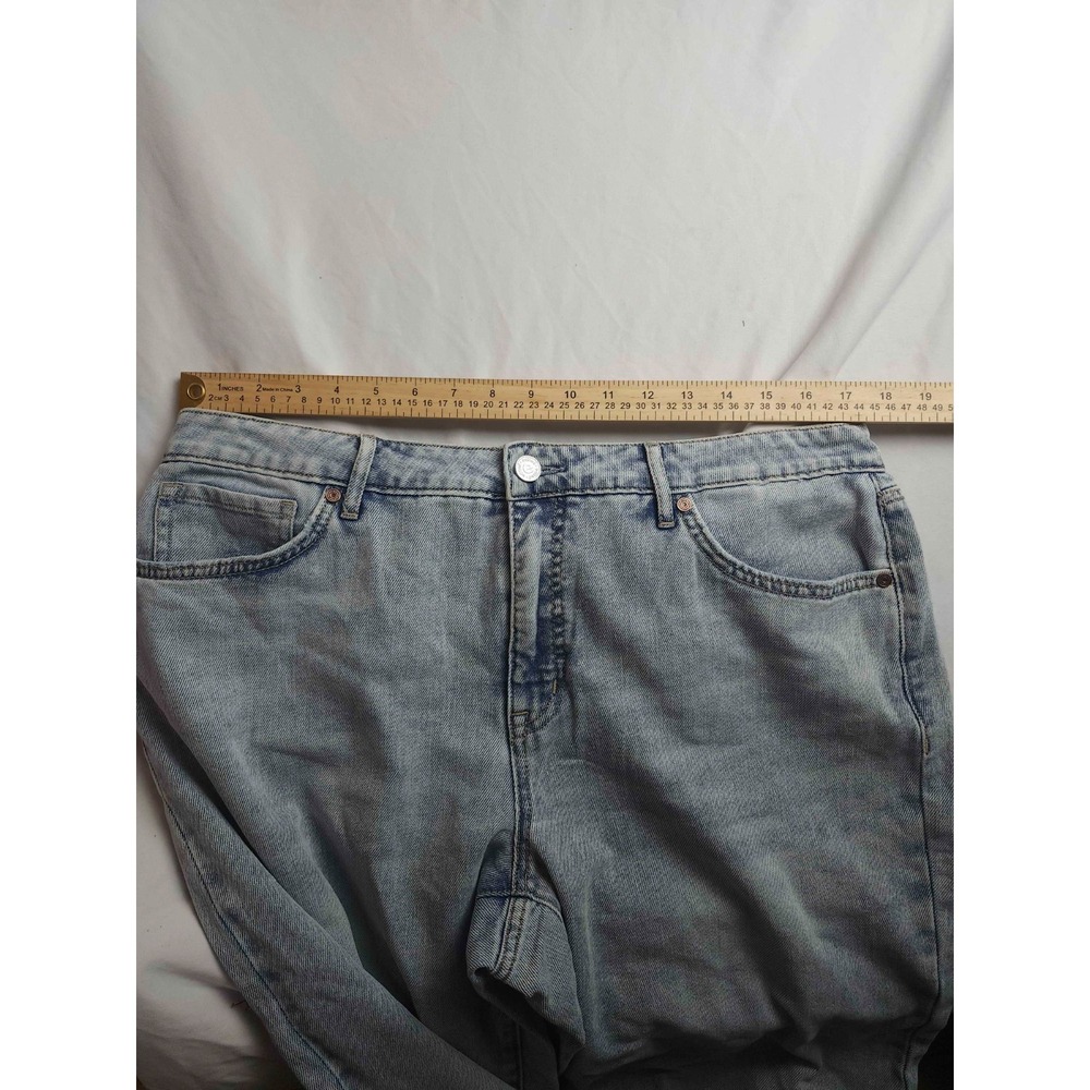 Edited by Hunter McGrady Jeans Womens 12 Blue Light Wash Denim Wide Leg Crop - Picture 6 of 9
